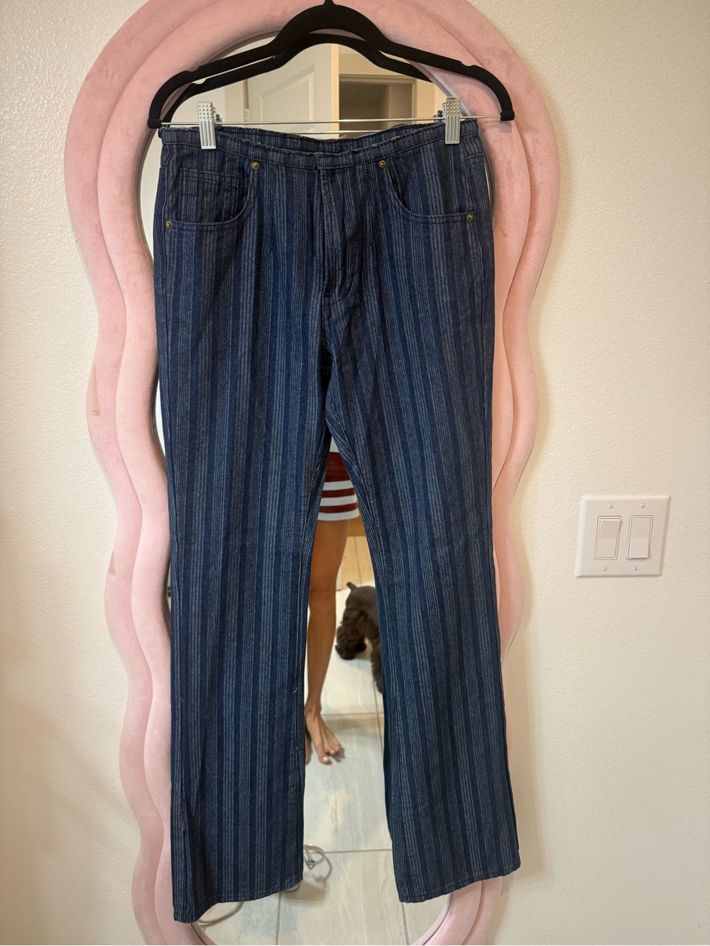 Lioness Navy Blue Pinstripe Jeans
